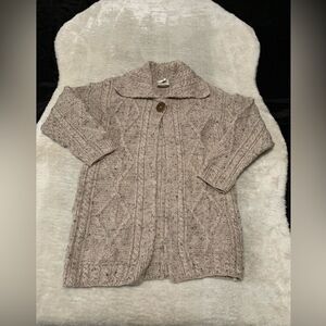 Carraig Donn Womens Small 100%‎ Merino Wool Irish Fisherman Cardigan Sweater